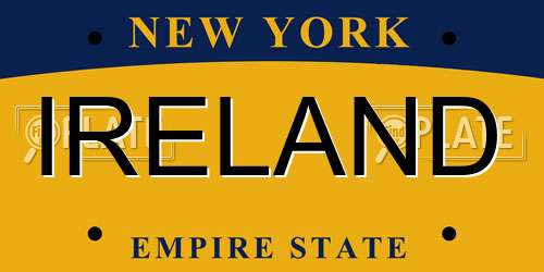 IRELAND New York License Plate