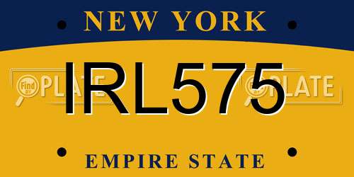 IRL575 New York License Plate