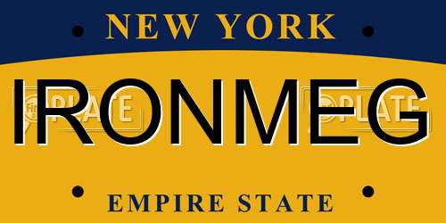IRONMEG New York License Plate