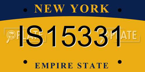 IS15331 New York License Plate