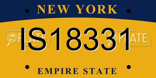 IS18331 New York License Plate