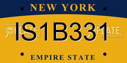 IS1B331 New York License Plate