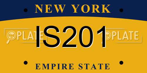 IS201 New York License Plate