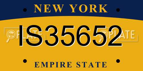 IS35652 New York License Plate