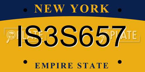 IS3S657 New York License Plate