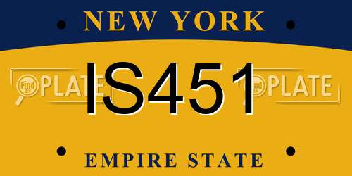 IS451 New York License Plate
