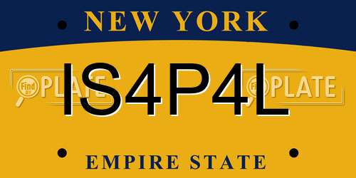 IS4P4L New York License Plate