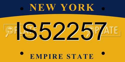 IS52257 New York License Plate