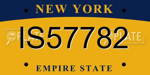 IS57782 New York License Plate
