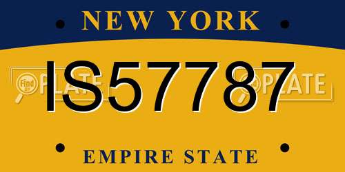 IS57787 New York License Plate
