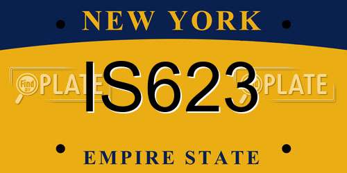 IS623 New York License Plate