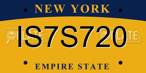 IS7S720 New York License Plate