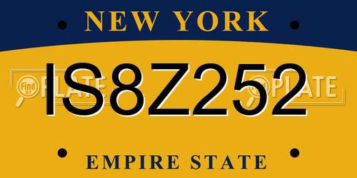 IS8Z252 New York License Plate