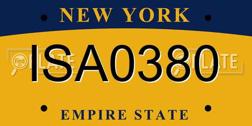 ISA0380 New York License Plate