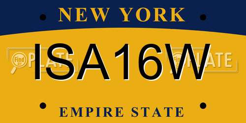 ISA16W New York License Plate