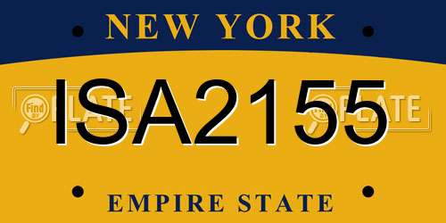 ISA2155 New York License Plate