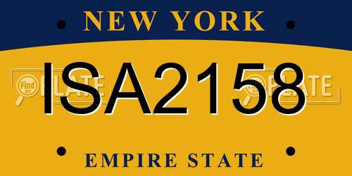 ISA2158 New York License Plate