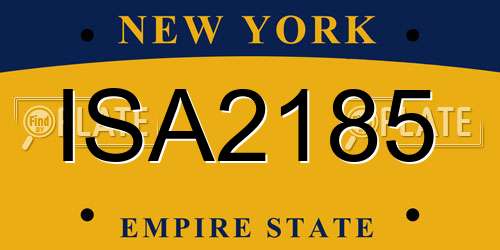 ISA2185 New York License Plate