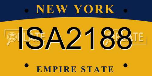 ISA2188 New York License Plate