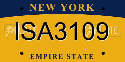ISA3109 New York License Plate