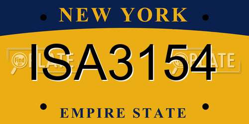 ISA3154 New York License Plate