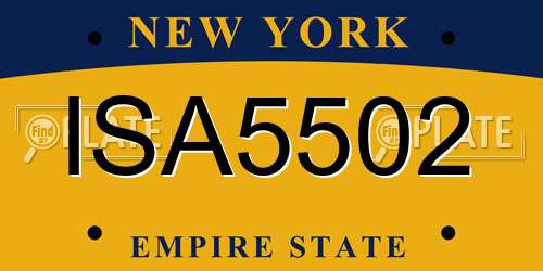 ISA5502 New York License Plate