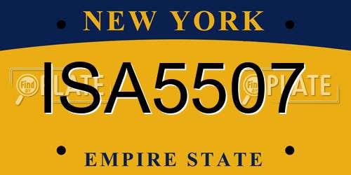 ISA5507 New York License Plate
