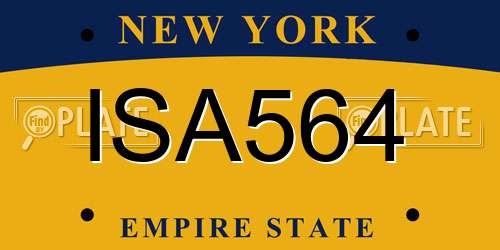 ISA564 New York License Plate