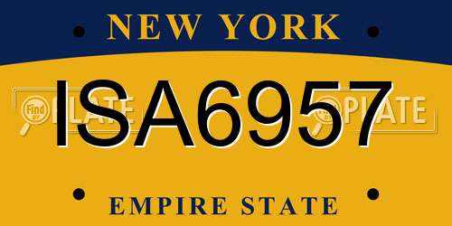 ISA6957 New York License Plate