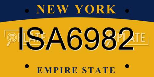 ISA6982 New York License Plate