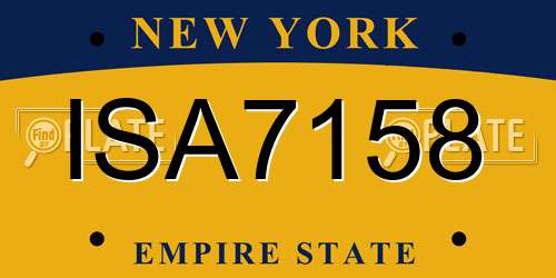 ISA7158 New York License Plate