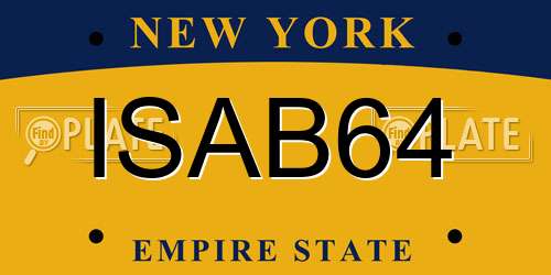 ISAB64 New York License Plate