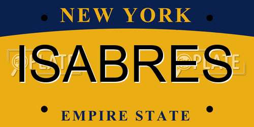 ISABRES New York License Plate