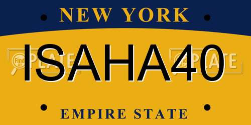 ISAHA40 New York License Plate