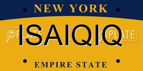 ISAIQIQ New York License Plate