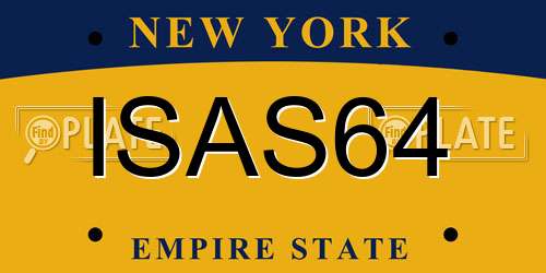 ISAS64 New York License Plate