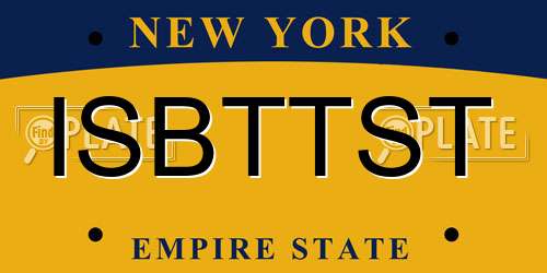 ISBTTST New York License Plate