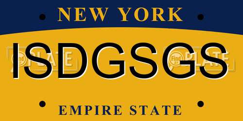 ISDGSGS New York License Plate