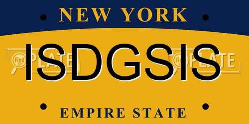 ISDGSIS New York License Plate