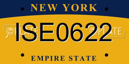 ISE0622 New York License Plate