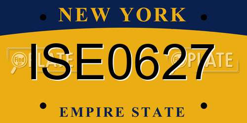 ISE0627 New York License Plate