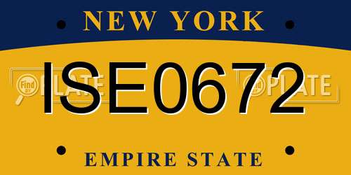 ISE0672 New York License Plate