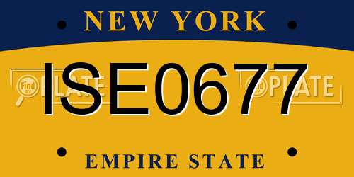 ISE0677 New York License Plate