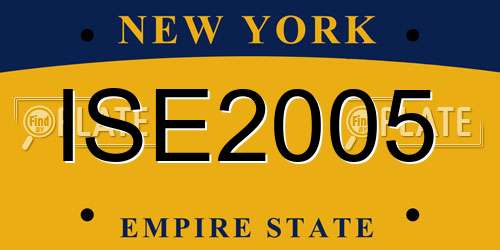 ISE2005 New York License Plate