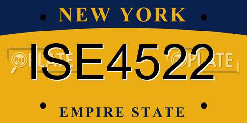 ISE4522 New York License Plate