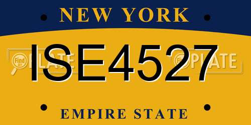 ISE4527 New York License Plate