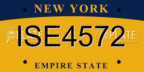 ISE4572 New York License Plate