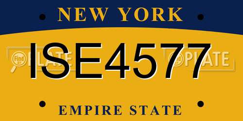 ISE4577 New York License Plate