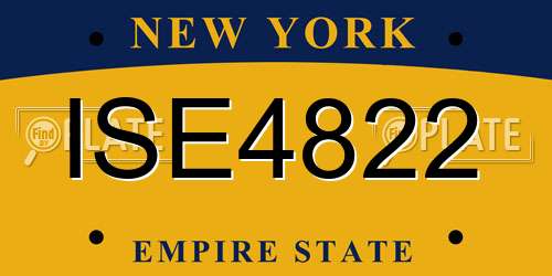 ISE4822 New York License Plate