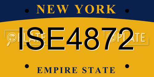 ISE4872 New York License Plate